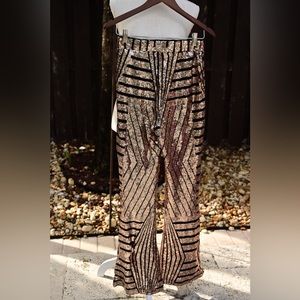 Sequin bellbottom disco pants